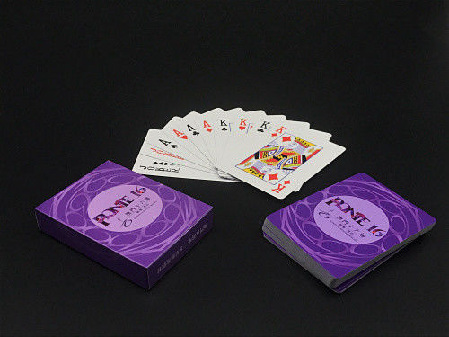Purpurrote Farbe Druck-Papier-Spielkarten 300gsm C2S 63x88mm Tuck Box Packaging
